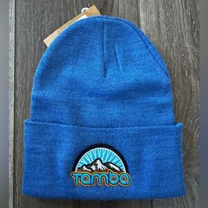 NWT Atlantis Headwear Logo Beanie TAMBA Adult One Size Blue